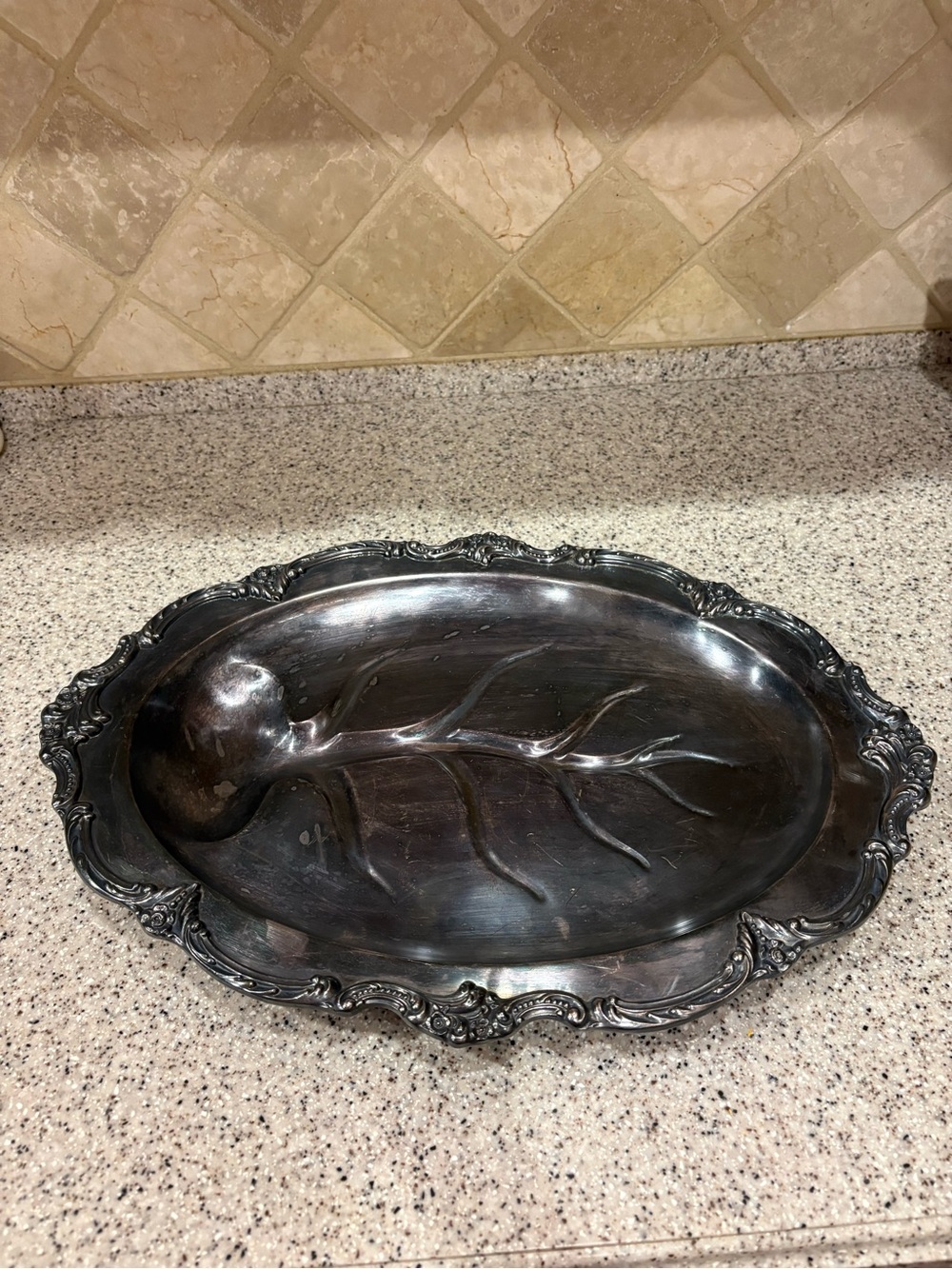Reed And Barton Tara Hall Silverplate Meat Platter With Well Tree Of Life...